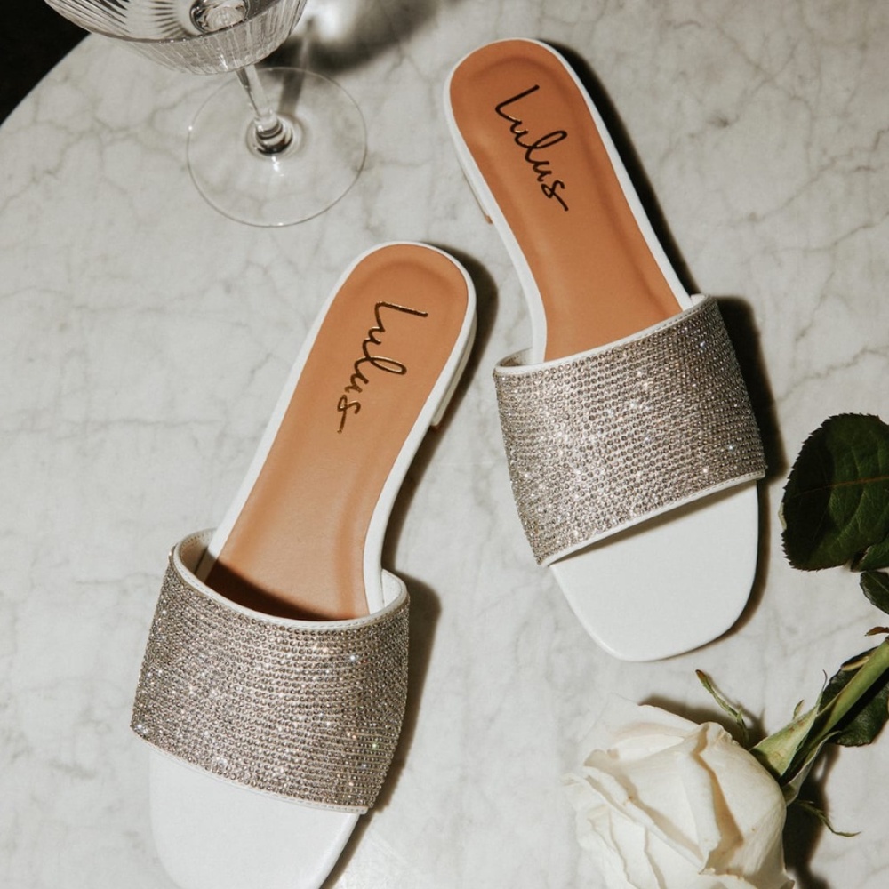 Lulu's Silver and White Sandals